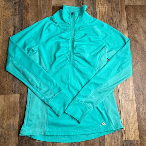 Adidas Own the Run Half-Zip Jacket Women's Medium Green Athletic Training‎ 6489 - Picture 1 of 10